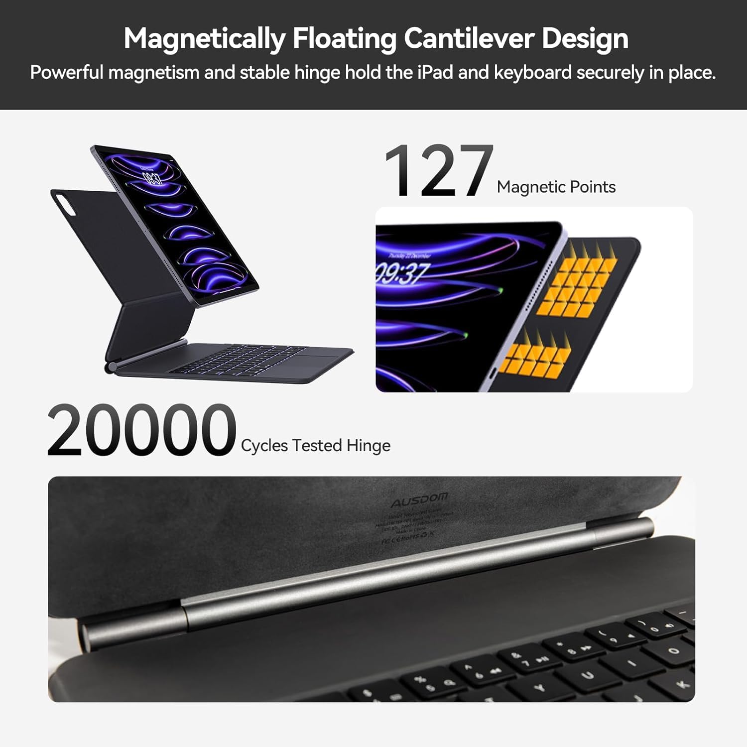 atdaraz iPad Pro 12.9 inch (3/4/5/6th Gen) Magic Keyboard, Easy