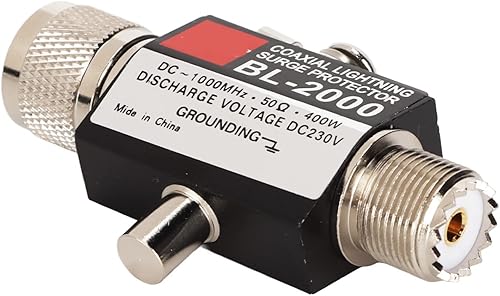 Pararrayos coaxiales, PL259 hembra a macho 400W baja pérdida VSWR protector pararrayos coaxiales para antena de construcción para transceptores,