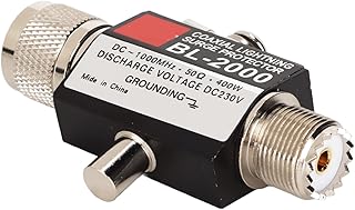 ASHATA Lightning Surge Protector,PL259 Female to PL259 Male Lightning Arrestor Surge Protector Coaxial Arrester for Building Antenna,400W DC~1000MHz 50 Ohm