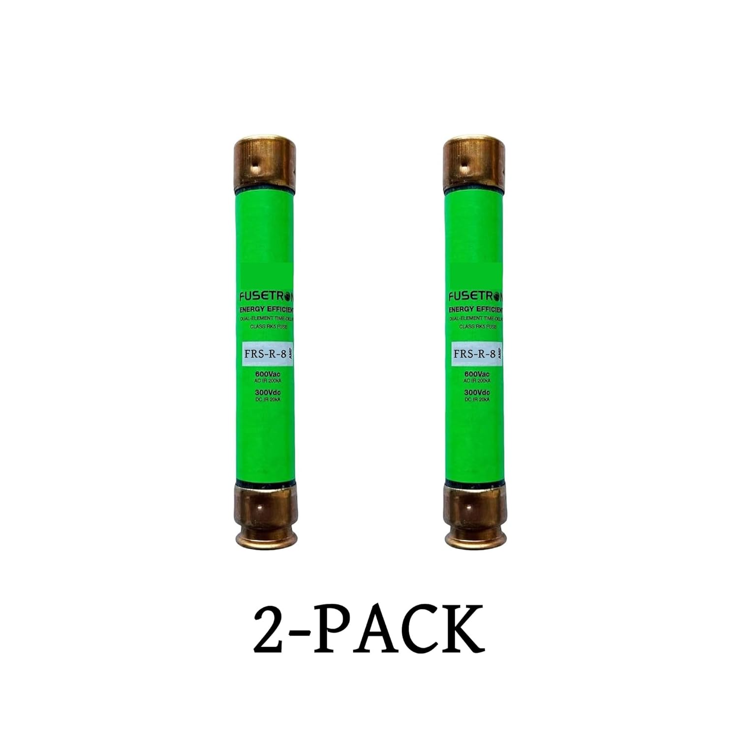 2-Pack New FRS-R-8 FRS-R-8A 600Vac Time Delay Fuse,FRS-R-8 AMP Class RK5 Cartridge Fuses