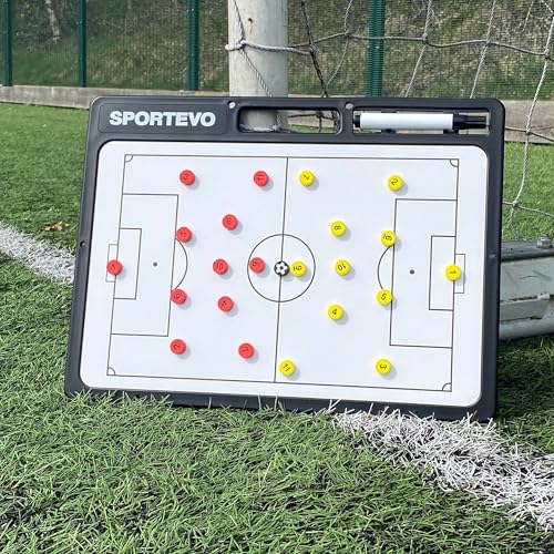 SportEvo Football Coach Tactics Board 40x30cm - Dry Wipe - Double Sided