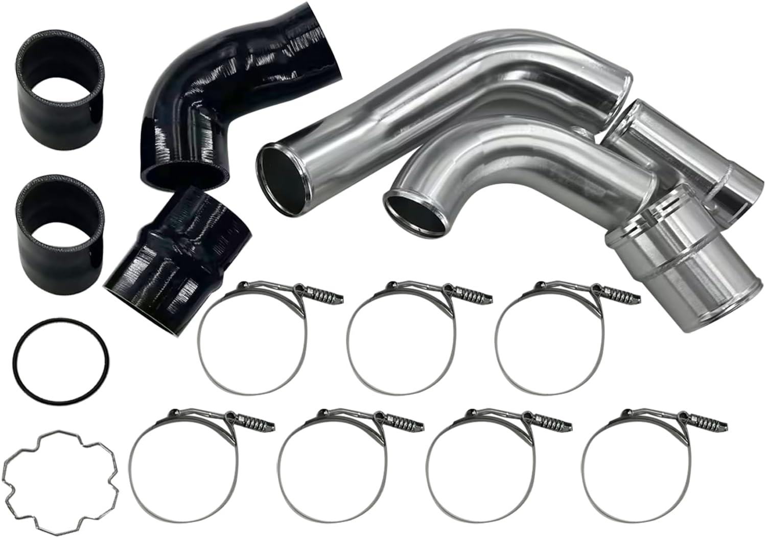 Max Flow Hot&Cold Side Intercooler Pipe Boot Kit Compatible with F-ord F-250 F-350 F-450 2011 2012 2013 2014 2015 2016 6.7L Powerstroke Diesel