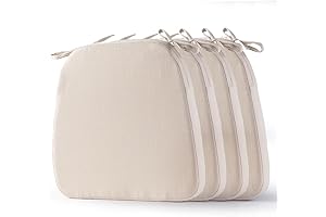 Dining Rush: Battilo's Beige Dinette Chair Cushions: 4-Piece Comfort Set for Indoor/Outdoor