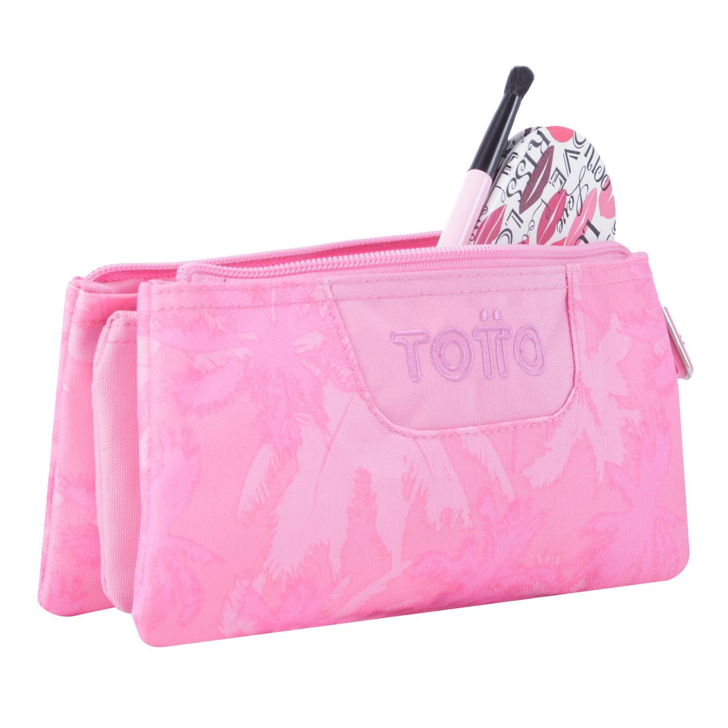 School Case Three Compartments Pink Palm Trees - Board - Image 4