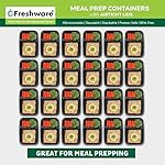 Freshware Meal Prep Containers [15 Pack] 2 Compartment with Lids, Food Storage Containers, Bento Box, BPA Free, Stackable, Microwave/Dishwasher/Freezer Safe (28 oz), Black - Image 3