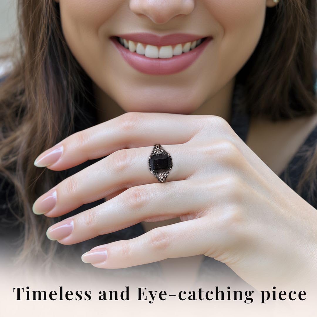 Birthstone Rings for Women Sterling Silver 925 with Platinum Plated - Daughters Mothers Engagement Promise Rings for Her - Gemstone Statement Jewelry - Cute Statement Gifts for Womens