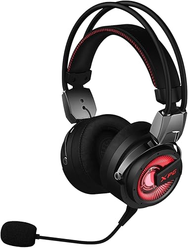 Vista 5 de XPG Precog - Auriculares para juegos con micrófono de alta fidelidad duales controladores 7.1 sonido envolvente virtual (XPG Precog), talla única
