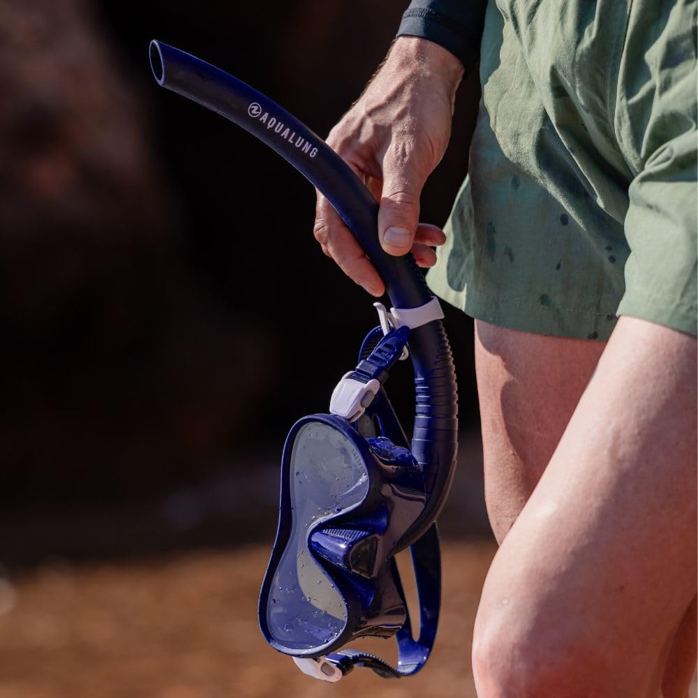 Aqualung Neos - Set de Snorkel con máscara monovidrio sin armazón + Tubo de Silicona, Vidrio Templado de Buceo, Volumen 170cm³, Compacto para Viajar