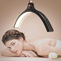 Vista 2 de Lámpara de pie LED de pestañas, lámpara de media luna para extensión de pestañas, iluminación para belleza, cuidado de la piel, pestañas, cejas