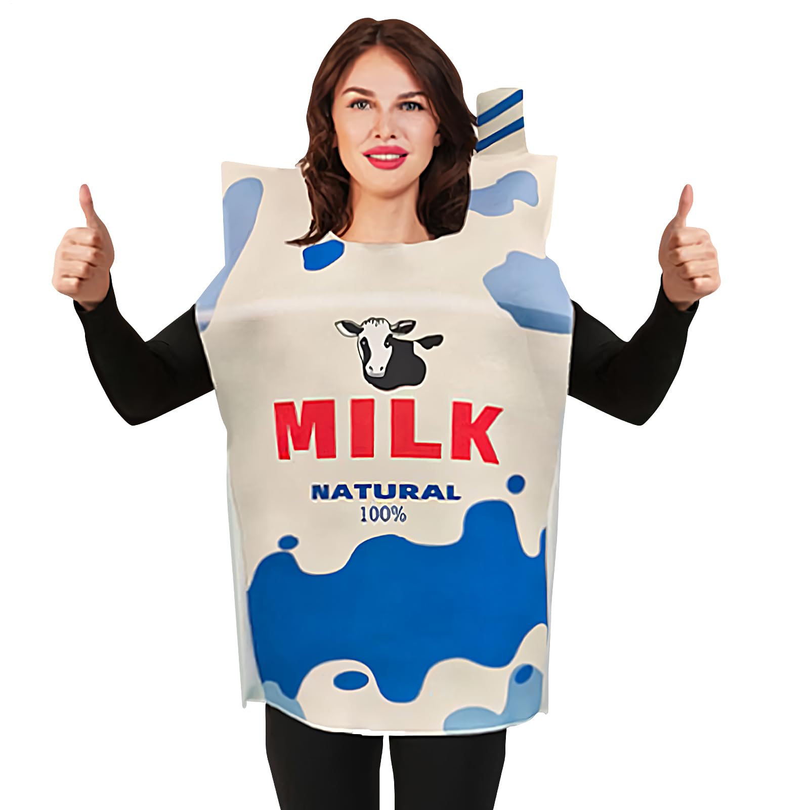 Halloween Adult Costume - Milk Carton Party Outfit, Creative Novelty Cosplay Apparel| Lightweight Stage Performance Wear, Funny Holiday Dress Up Set For Halloween, School Event