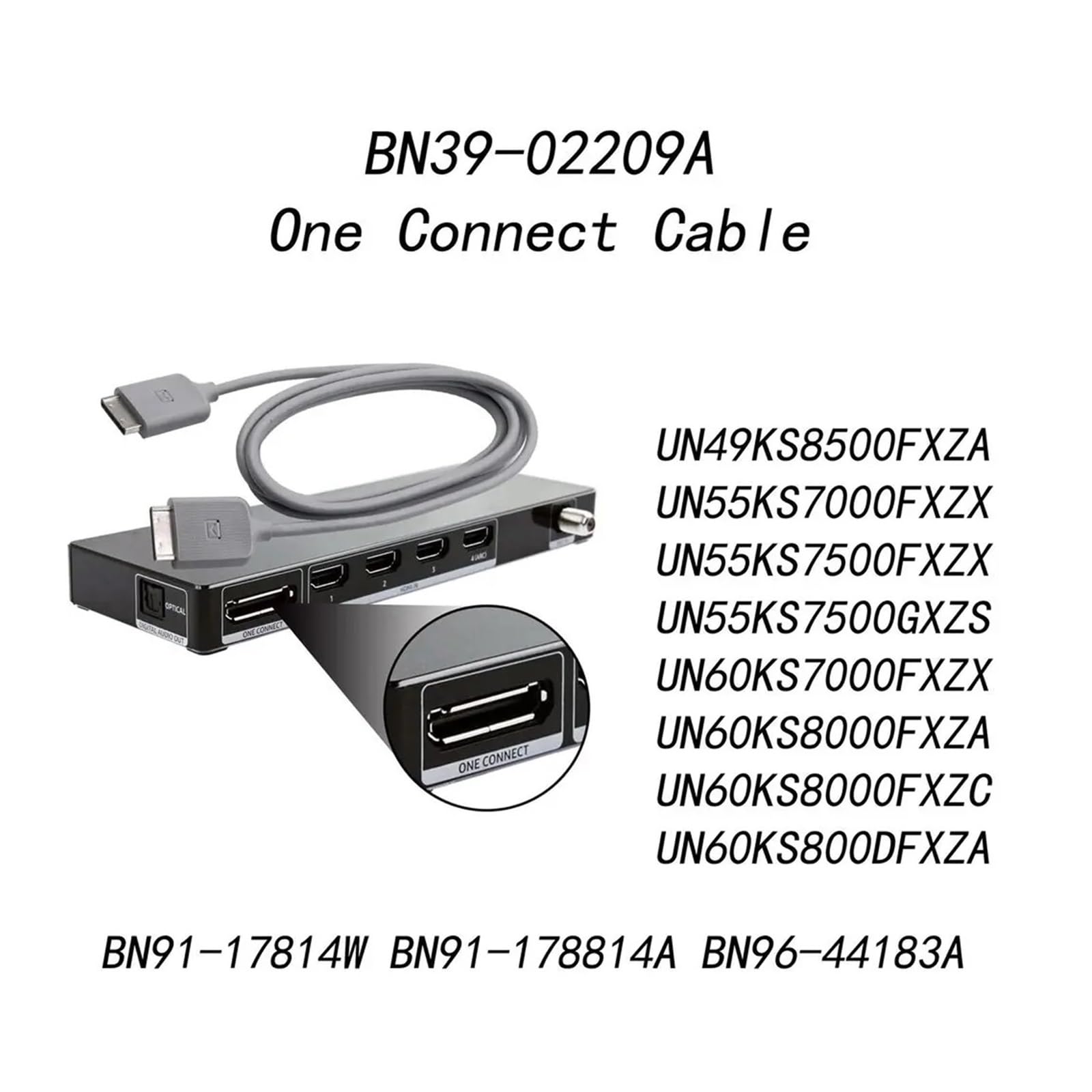 BN39-02209A One Connect-Kabel Ist for UN55MU850DFXZA UN55MU8000FXZC UN55MU850DF UN55MU8000F TV-Kabel 2M