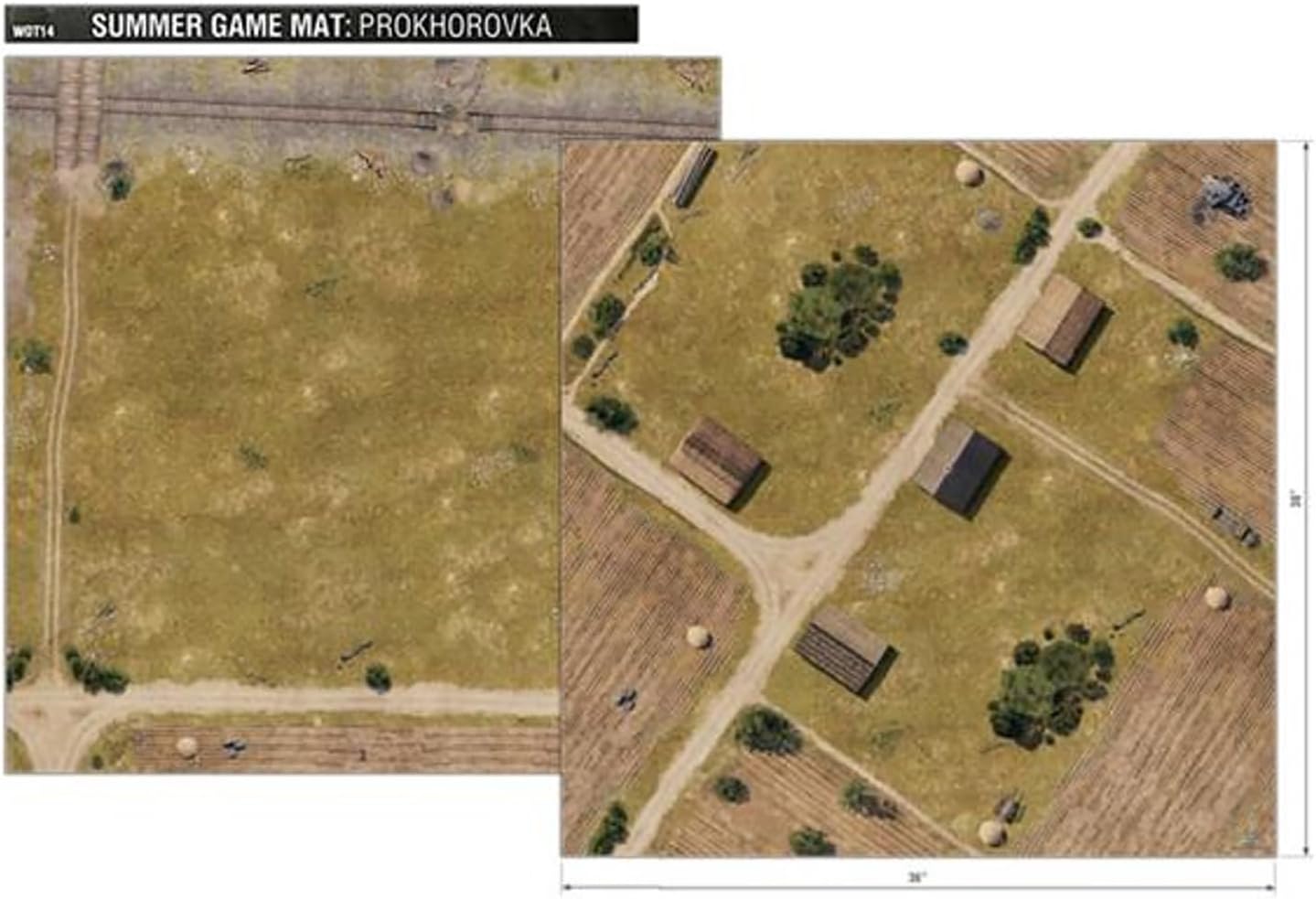 World Of Tanks: Summer Game Mat: Prokhorovka - 36"x36" Double-Sided Neoprene Map, WOT Miniatures Game Accessory, War Tabletop Gaming, WOT14