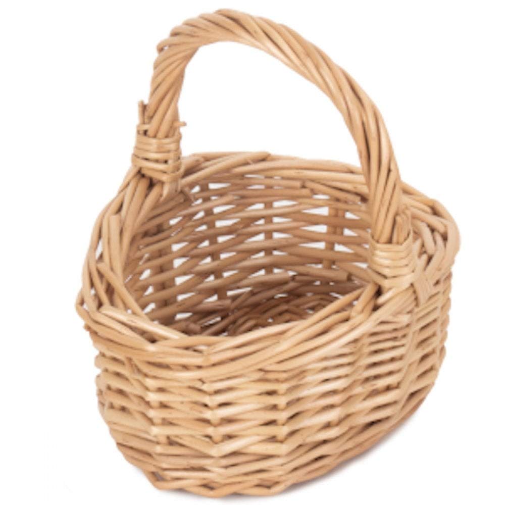 A2zfd Brown Mini Shopping Basket Childs Buff Shopper - Kids Accessory (14Cm X12cm X5/6.5Cm (15Cm With Handle))