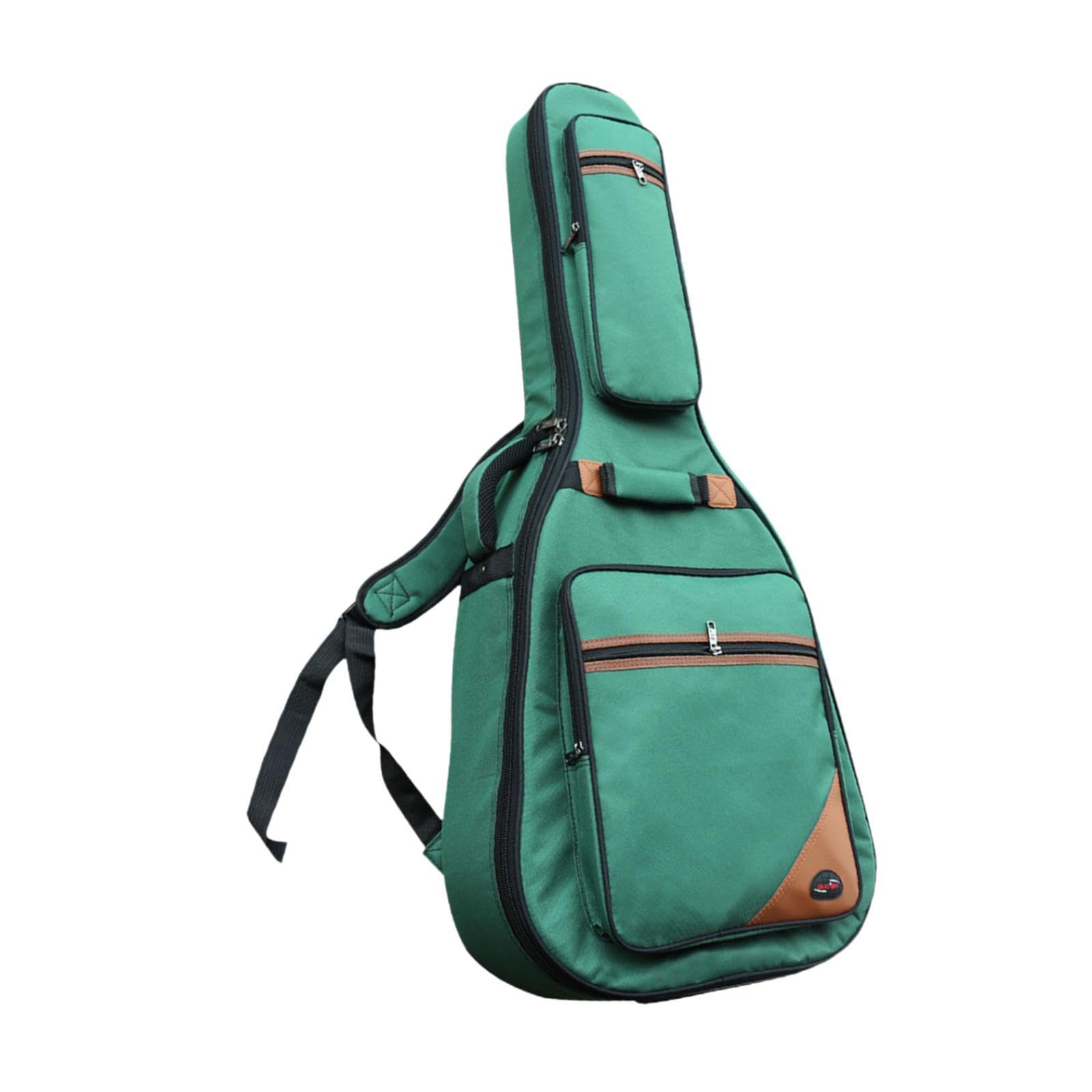 Borsa per Chitarra Acustica 42 Pollici Zaino Trasporto con Tasche Spessa Imbottitura Protezione Custodia Gig Bag- Verde