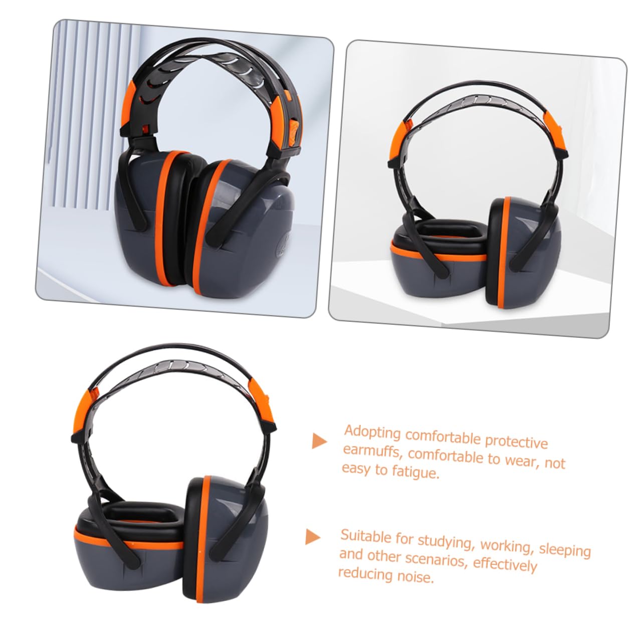 Homoyoyo 4stücke Noise Cancelling Earmuffs Für Erwachsene Effektive Geräuschreduzierung Für Arbeit Studium Und Schlaf Leicht Und Tragbar Stilvolles Design Orange Für Drum Recording Und