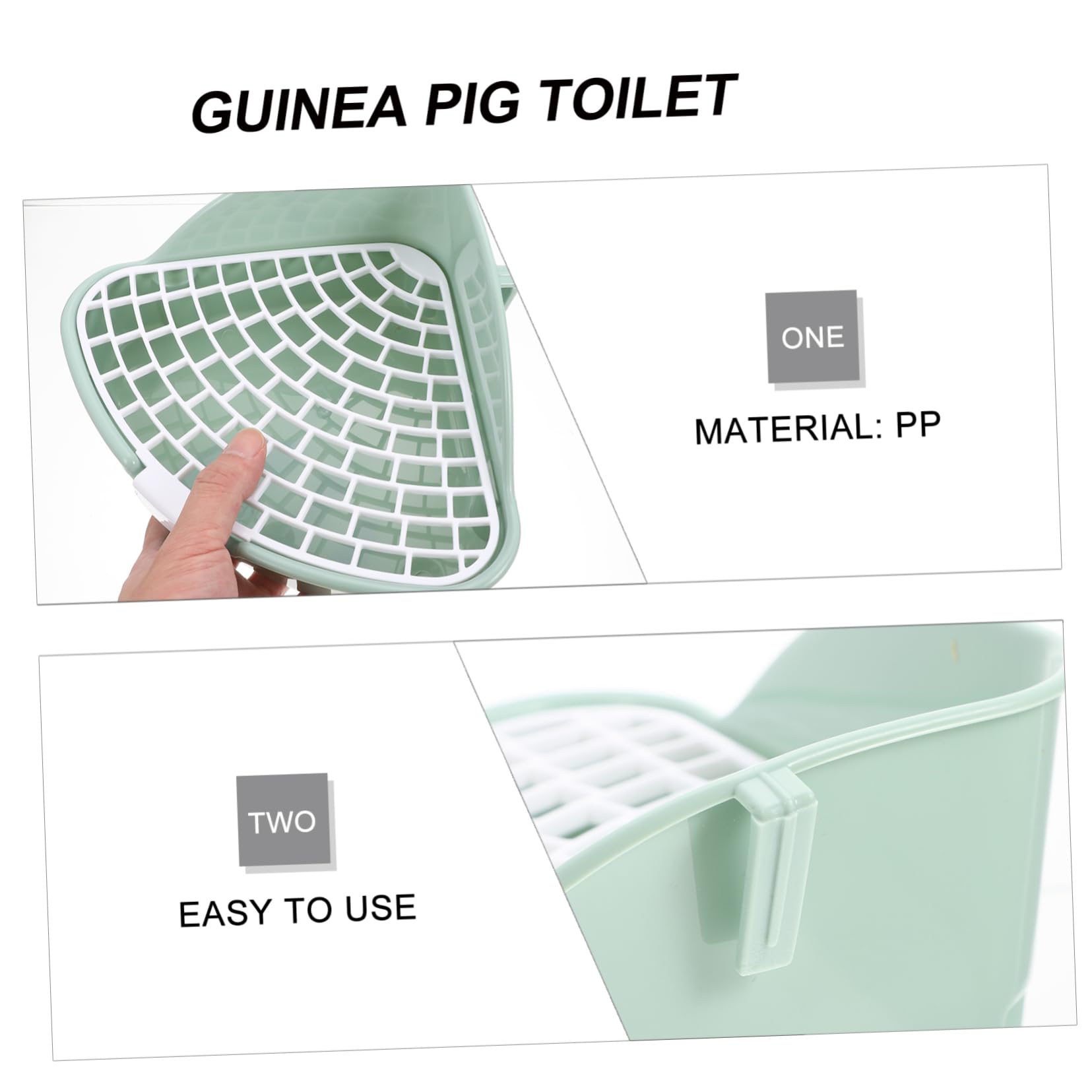 INOOMP 3pezzi Lettiera per Domestici per Conigli Cavia e Criceti Design Antischiuma e Facile Colore Menta per Abituare Bisogni Domestici