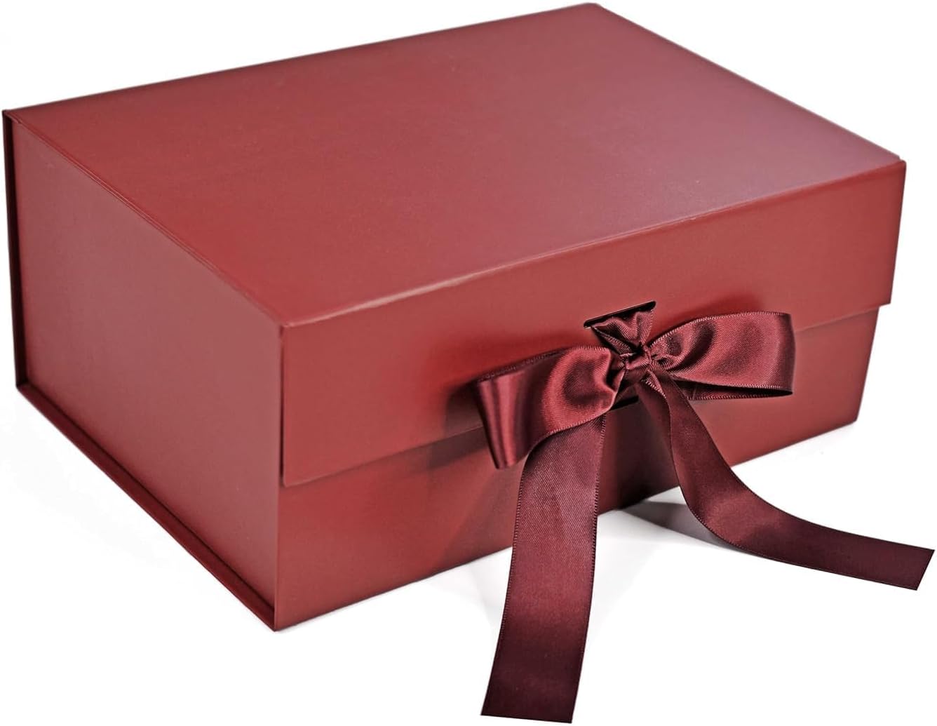 RBSยฎ - Foldable Gift Box with Ribbon 23 x 16 x 10cm Gift Boxes for Packaging (1 Pack) Multi-Purpose Gift Boxes for Presents Reuse Gift Packing Box Decorative hamper boxes for gift empty (Maroon)