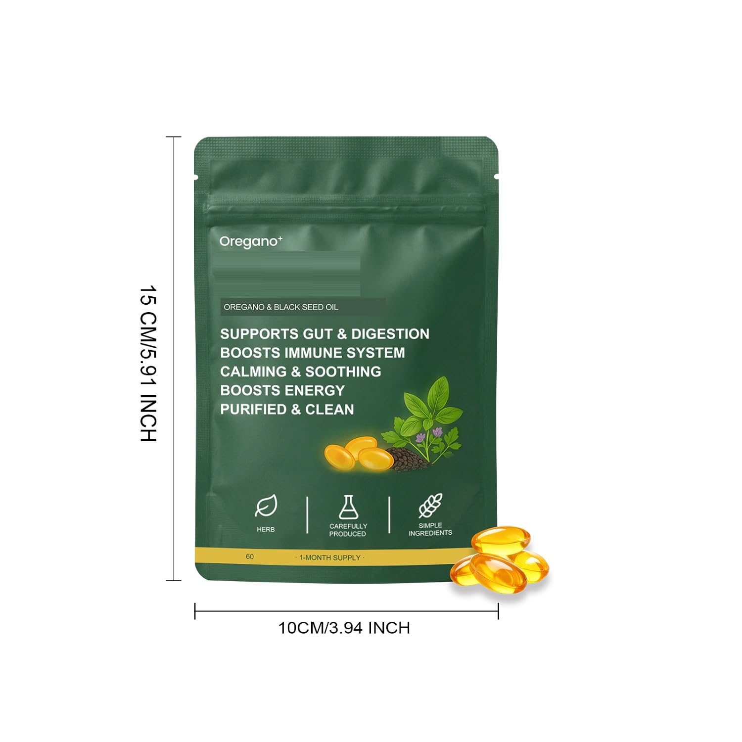 Oreganoöl mit Schwarzkümmelöl – immununterstützend,3pcs