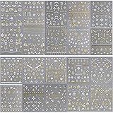 3D Flowers Nail Stickers for Women 20Sheets Gold Diamond Nail Art Stickers Self Adhesive French Luxu