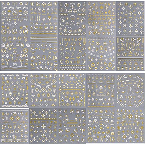 3D Flowers Nail Stickers For Women 20Sheets Gold Diamond Nail Art Stickers Self Adhesive French Luxury Gold Nail Decals With Flowers Star Heart Line Diy Designer Nail Stickers And Decals Supplies #TOP15