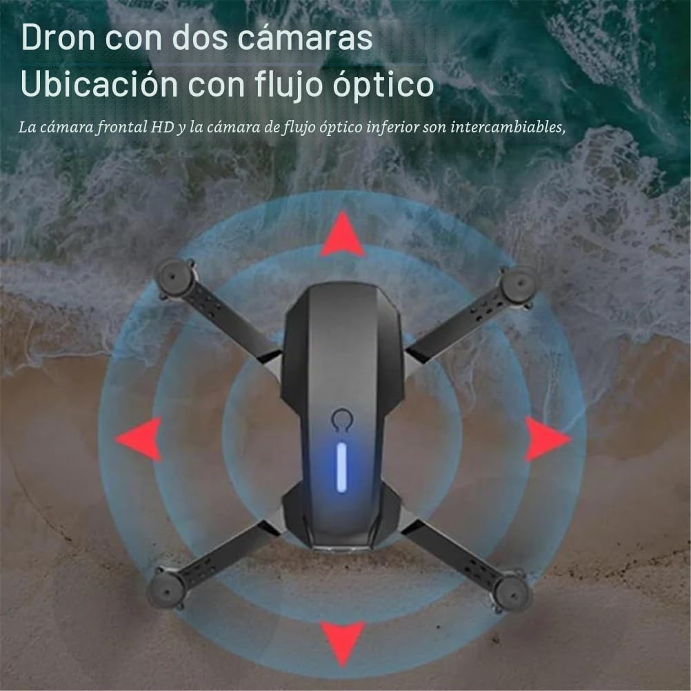 Dron e99pro con cámara Dual HD 1080p y retención de altitud, Ideal para Principiantes, batería de Larga duración, Carga USB, Exteriores.