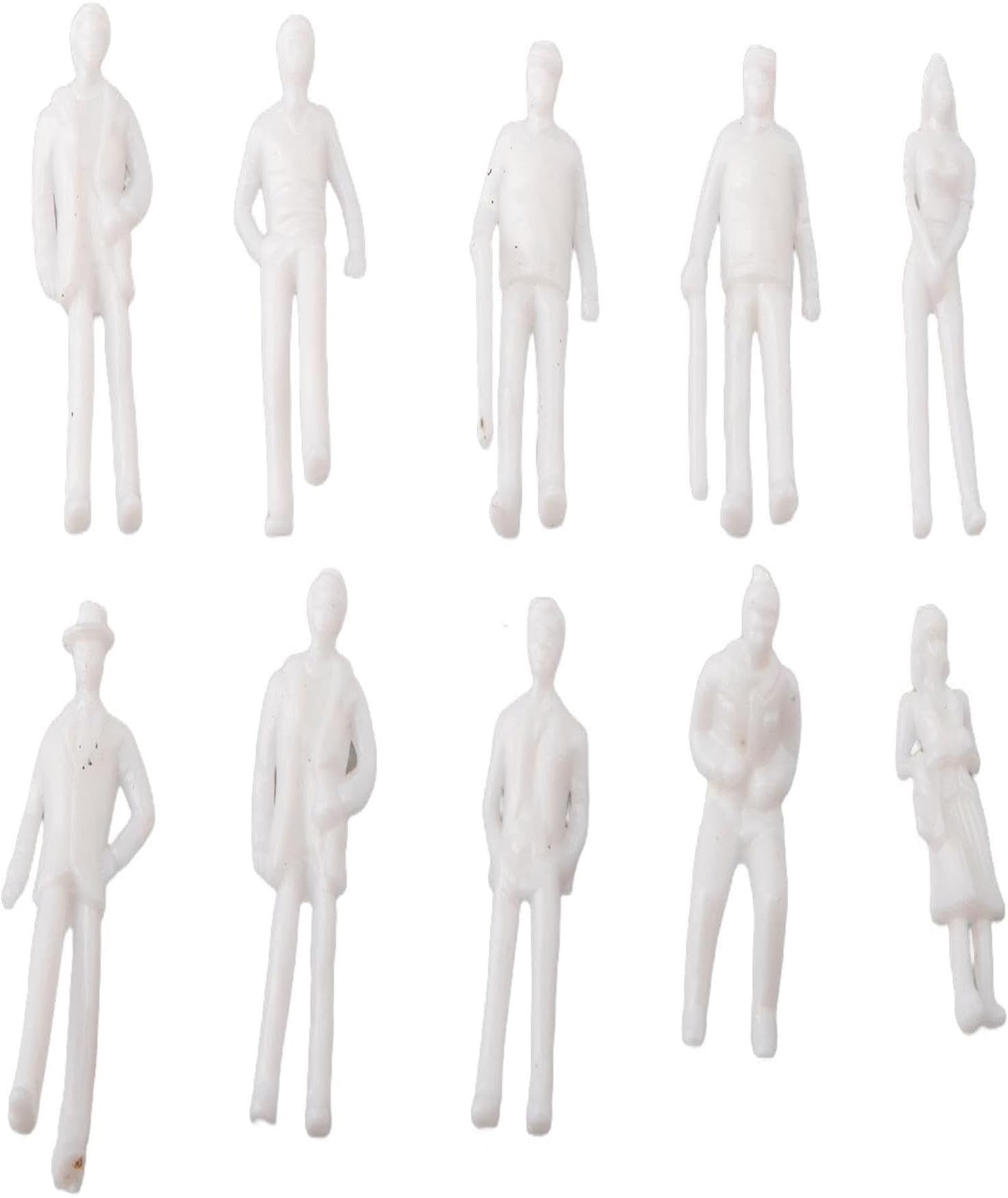 10PCS 1:100 Scale White Unpainted Mini People Figures, Miniature People Model, Standing and Sitting Mini Diorama Figures-picture-29