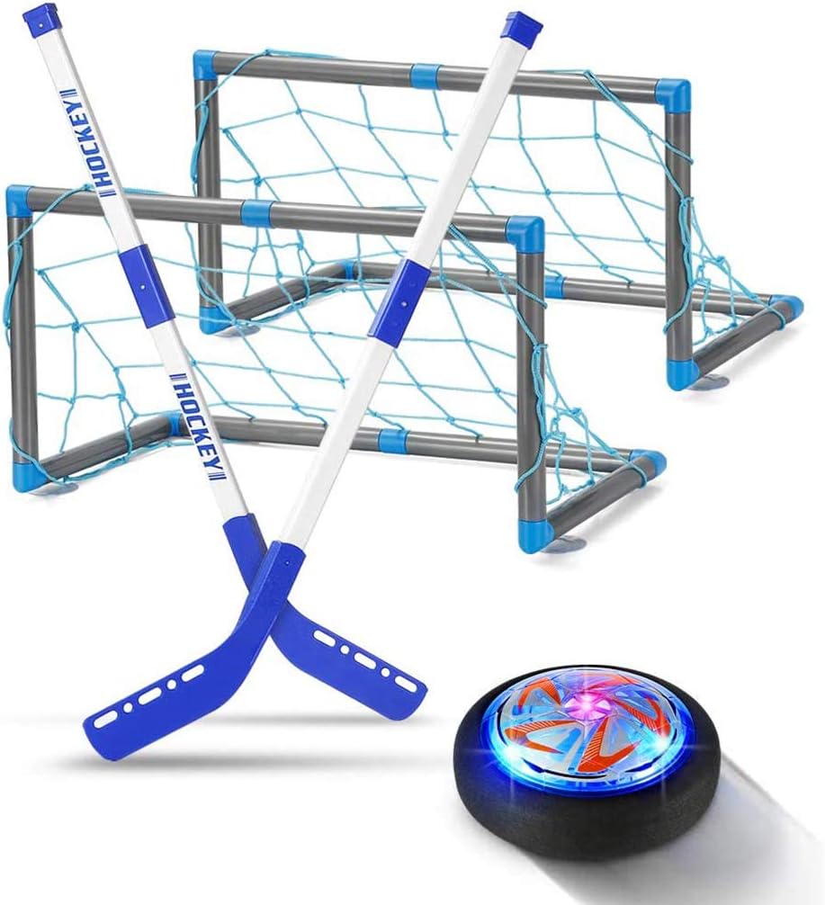 WANGFUFU Ice Hockey Set Kids Toys, Mini Suspension Ball 2 Goals Training Toy Rechargeable for Indoor Sports Birthday Christmas Gifts : Toys & Games