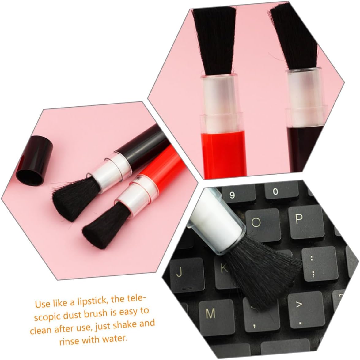 VALICLUD 4Pcs Soft Brush Cleaning Tools for Keyboard Camera Car Detailing Telescopic Duster for Interior and Detail Cleaning image 3