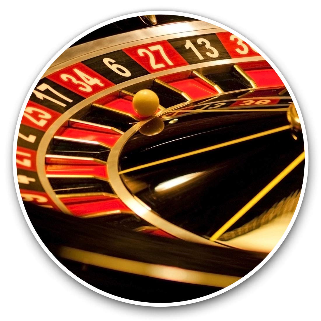 Destination Vinyl Ltd Roulette Wheel Casino 3625 Vinyl Stickers (Set Of 2) 15Cm - Roulette Wheel Casino Laptop Tablet Luggage Scrapbook #3625