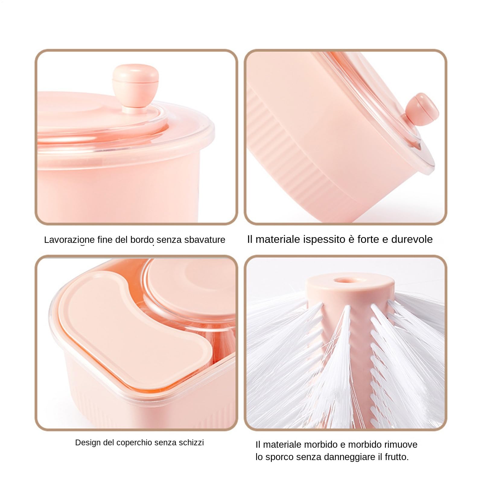 Fruit Cleaner Spinner, Rotating Hand-Crank Vegetable Washer, Multifunctional Salad Spinner With Lid And Basket, Manual Potato Scrubber Bowl For Kitchen Meal Prep Home Cleaning Countertop Storage