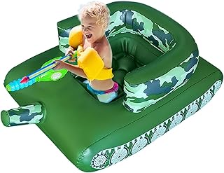 Tank Pool Float, Inflatable Tank Pool Float with Water Guns, Ship Tank Swimming Pool Float, Floating Tank Pool Floats with Water Cannons for Party, Adults and Kids