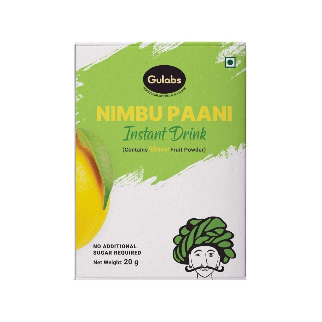Gulabs Instant Nimbu Paani Powder Drink, 20g each, Pack of 12, 20 g each