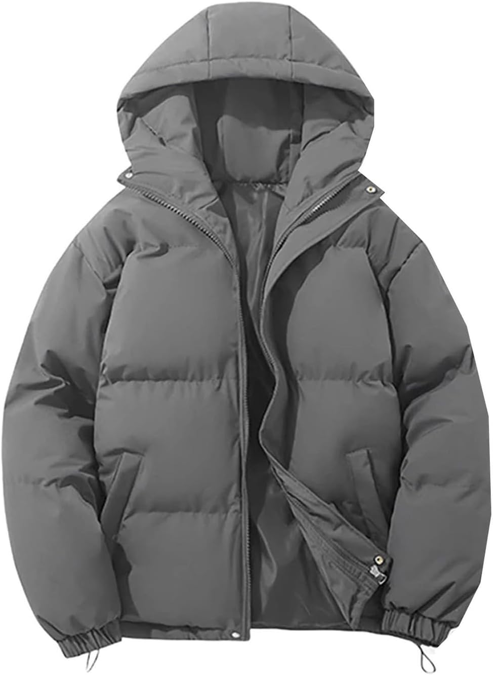 Men's Winter Business Casual Hooded Cotton Y2K Jackets Coats Winter Warmth Tops short hooded down jacket