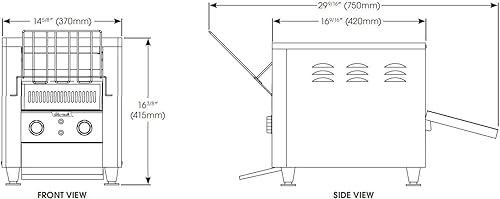 Miniatura 2 de Winco Tostadora transportadora comercial ECT-700, 700 rebanadashora