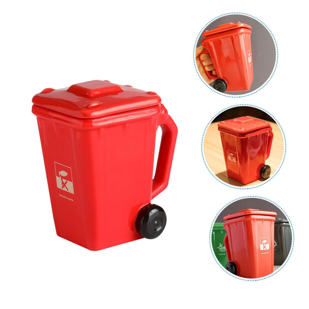 VANZACK Keramik Kaffeebecher 400ml Rot mit Gesundem Ergonomischem Design und Dekorativem Stil Verschleißfester Kaffeetasse für Zuhause und Büro