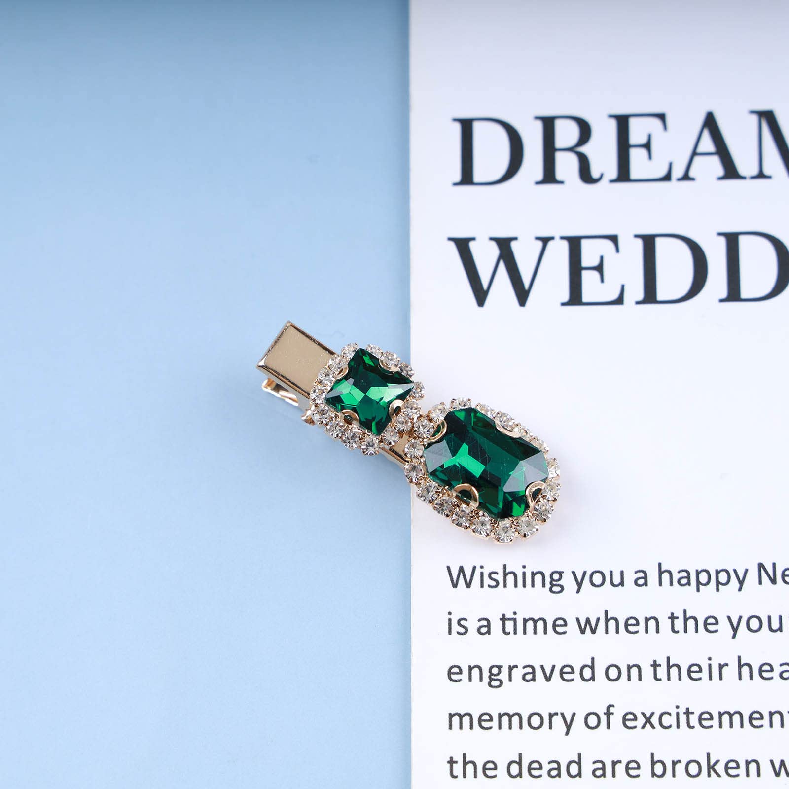 Amazon.com : Erimberate Bohemian Emerald Hair Clip Green  display picture 2