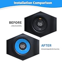 Vista 2 de RT-TCZ para Jeep JL Anillo de Cubierta de Botón de Arranque/Parada para Jeep Wrangler JL JLU Gladiator JT 2018-2024 Accesorios de Interior Azul Bebé