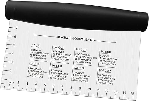 Miniatura 1 de Rascador y picador de banco de masa de acero inoxidable, cortador de pastelería para cocina (1 paquete, negro)