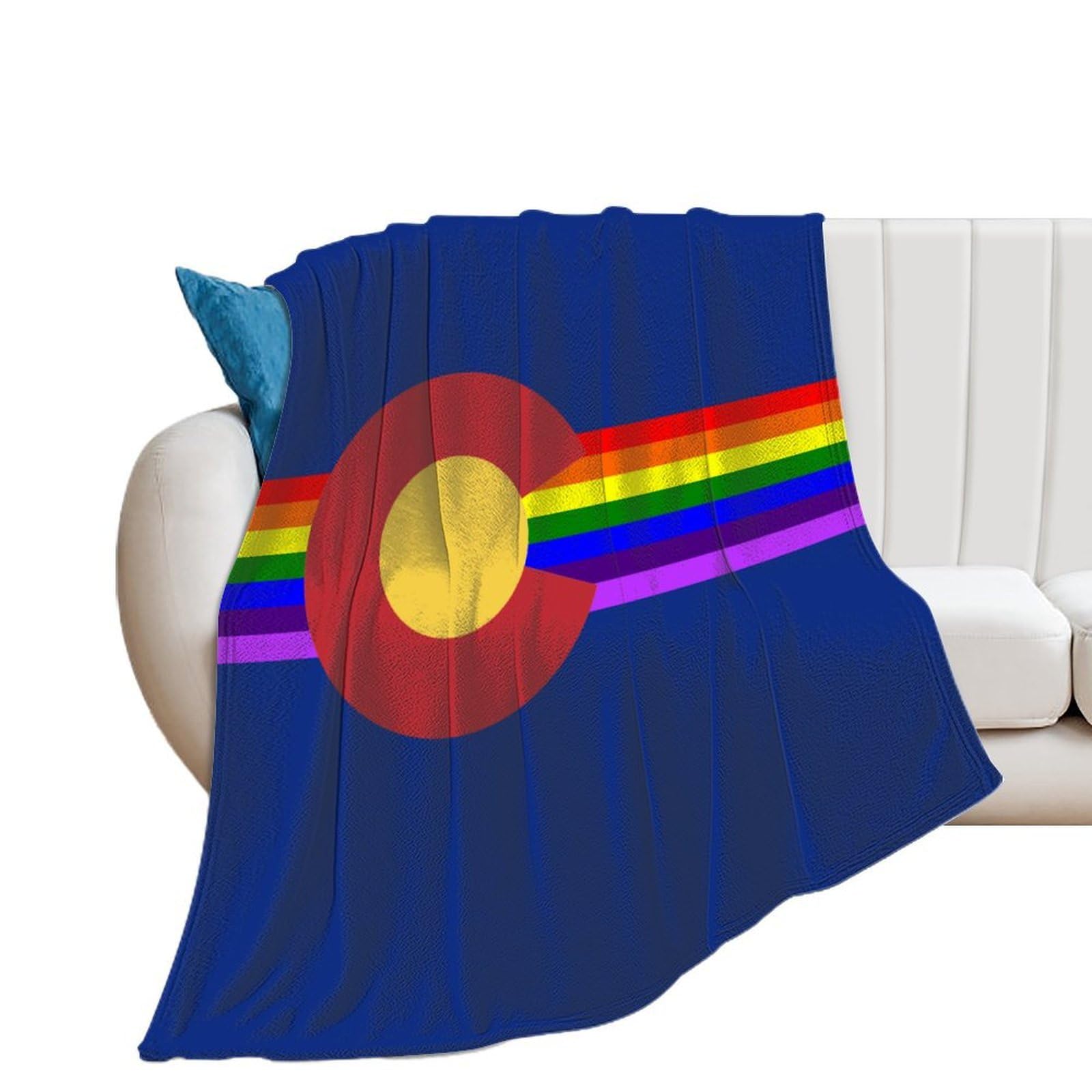 NCLQVJXZKHW Colorado LGBT Flag Flannel Blanket Soft Throw Blankets Bed Couch Sofa Travel
