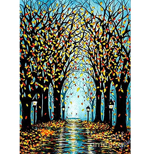 DIY 5D Diamond Painting Kits for Adults,Round Full Drill -Crystal Rhinestone Embroidery Cross Stitch Mosaic Making Diamond Art, Colored Trees Scenery Home Decor 11.8\"X15.7\"