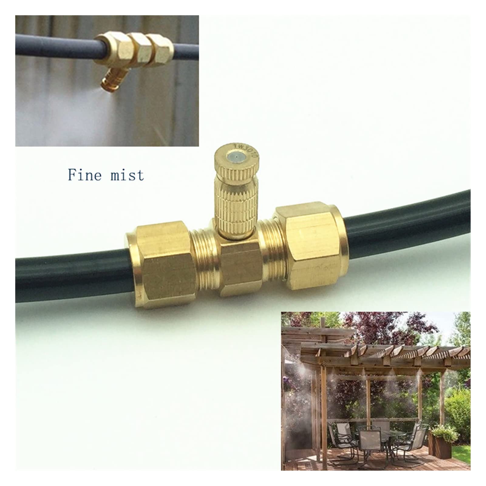 Système d'irrigation par aspersion de jardin, buse d'arrosage en laiton, buse de jardin, 10 pièces, haute pression 0,1 mm-0,6 mm, pompe de pulvérisation en acier inoxydable (couleur : 0,2 mm)