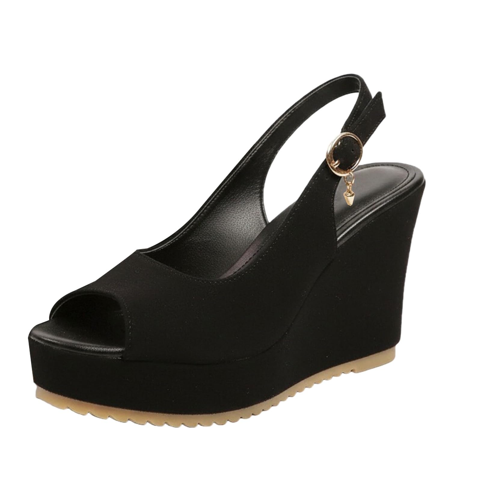 Women's Dressy Platform Wedge Sandals Sexy High Heels Peep Toe Ankle Strap Slingback Dres…