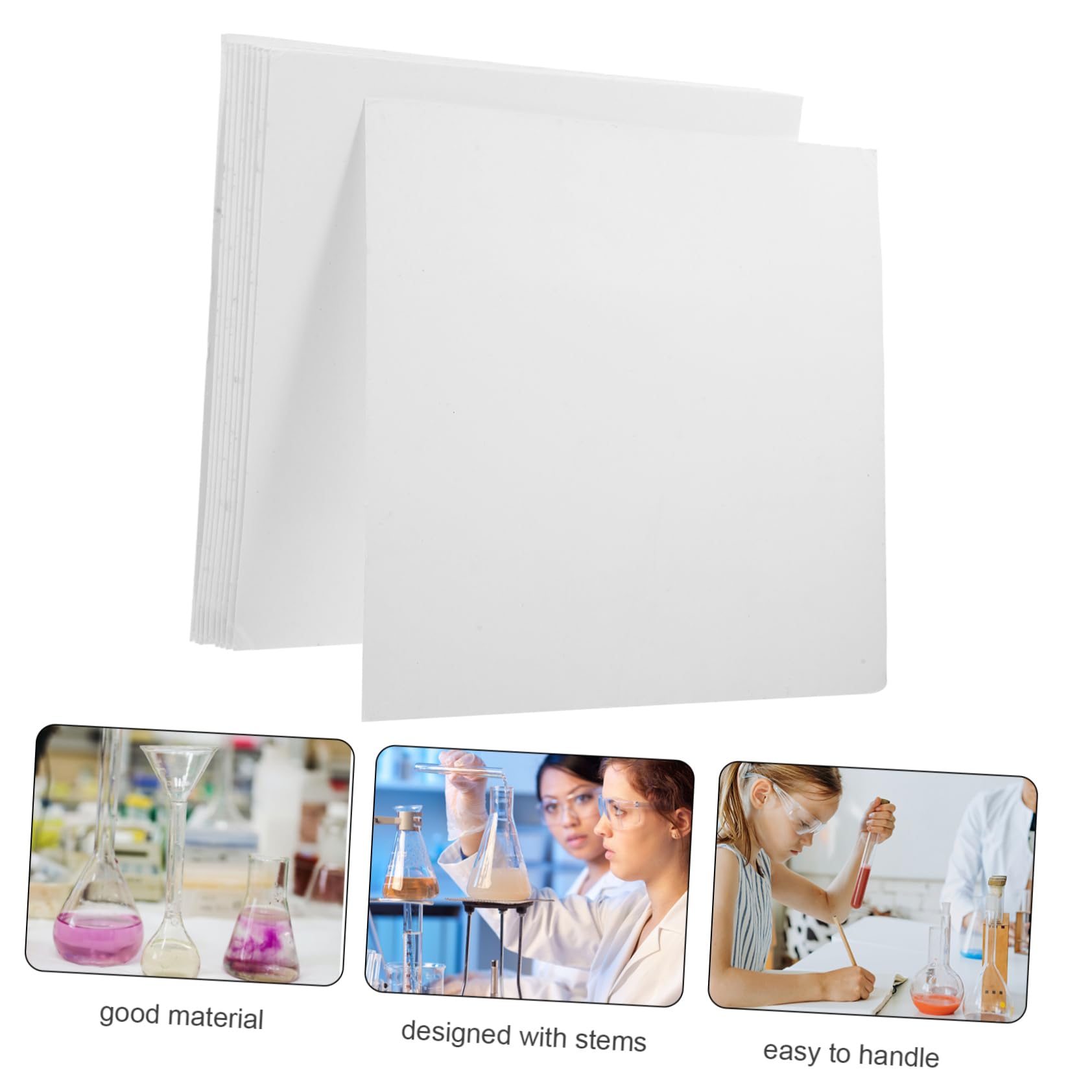 Papel de Filtro Cualitativo para Laboratorios 10 Uds 30x30 Cm | Blanco, Papel de Alta Absorción, Filtración de Agua y Separación Rápida de Impurezas y Aceites