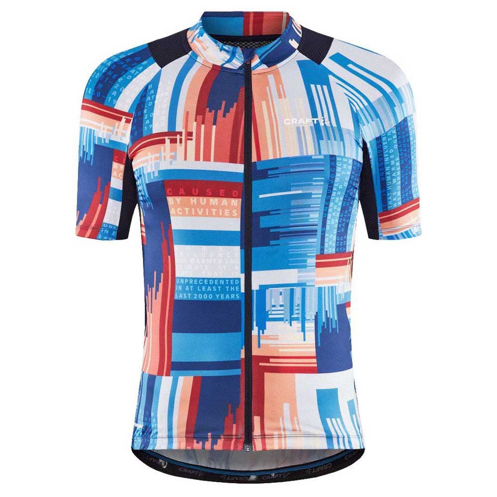 Craft Odzież sportowa męska ADV Endur Graphic koszulka kolarska z krótkim rękawem, koszulka rowerowa z 4 tylnymi kieszeniami