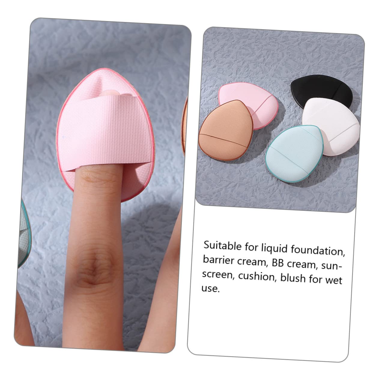 15pcs Makeup Powder Puff Face Pads Mini Fingertip for Women Makeup Accessories Style