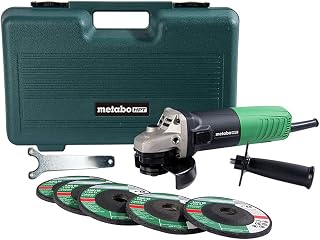 Metabo HPT G12SR4 4-1/2 Inch Angle Grinder, 6.2 Amp Motor, 5 Grinding Wheels & Case - Lightweight Power Tool