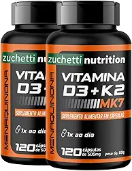 Vitamina d3 k2 mk7 D3 2000 Ui k2 d3 120mcg 240 Cápsulas Zuchetti nutrition