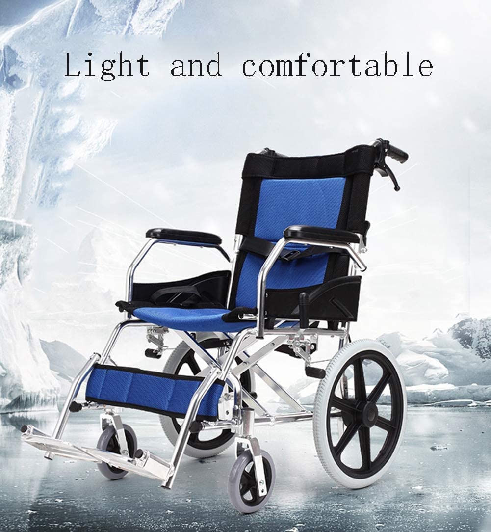 Ultra-Light Travel Anziani Manuale Domestico Mobile Portatile Sedia a rotelle Pieghevole Scooter Portatile a Spinta in Lega di Alluminio Leggero