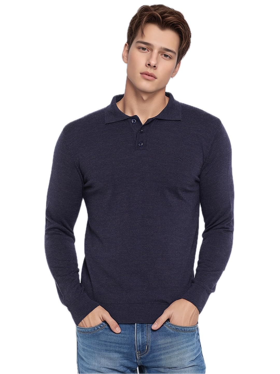 98 north 98 Degree North Men’s Merino Wool Blend Pullover Sweater-M2504-DARKDENIM-picture-34