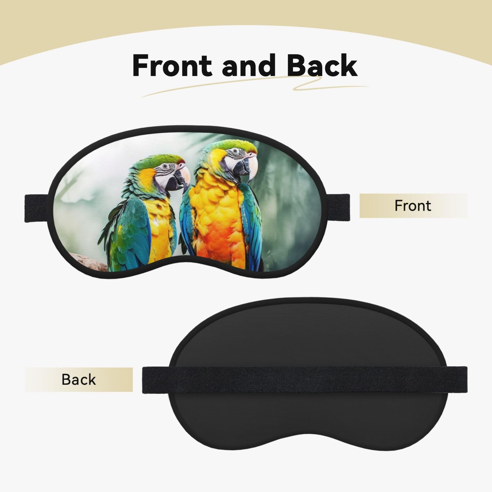 Sleep Mask for Side Sleeper Silk Sleeping Eye Masks with Elastic Strap Super Soft Eye Sleep Shade Cover Parrots Blackout Night Blindfold for Women Men Travel